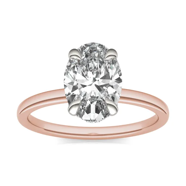 Oval Custom Hidden Halo Classic Engagement Ring Setting